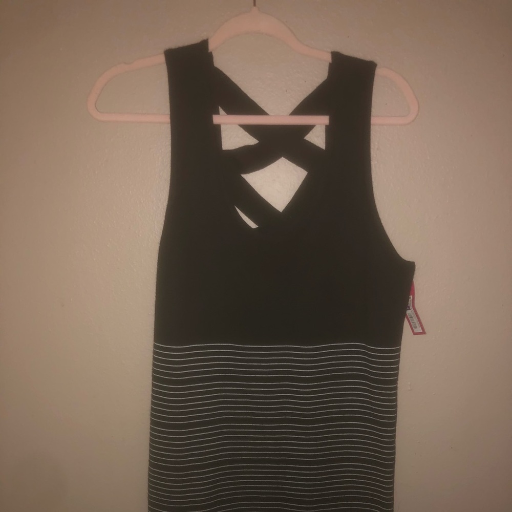 Black striped stretchy dress